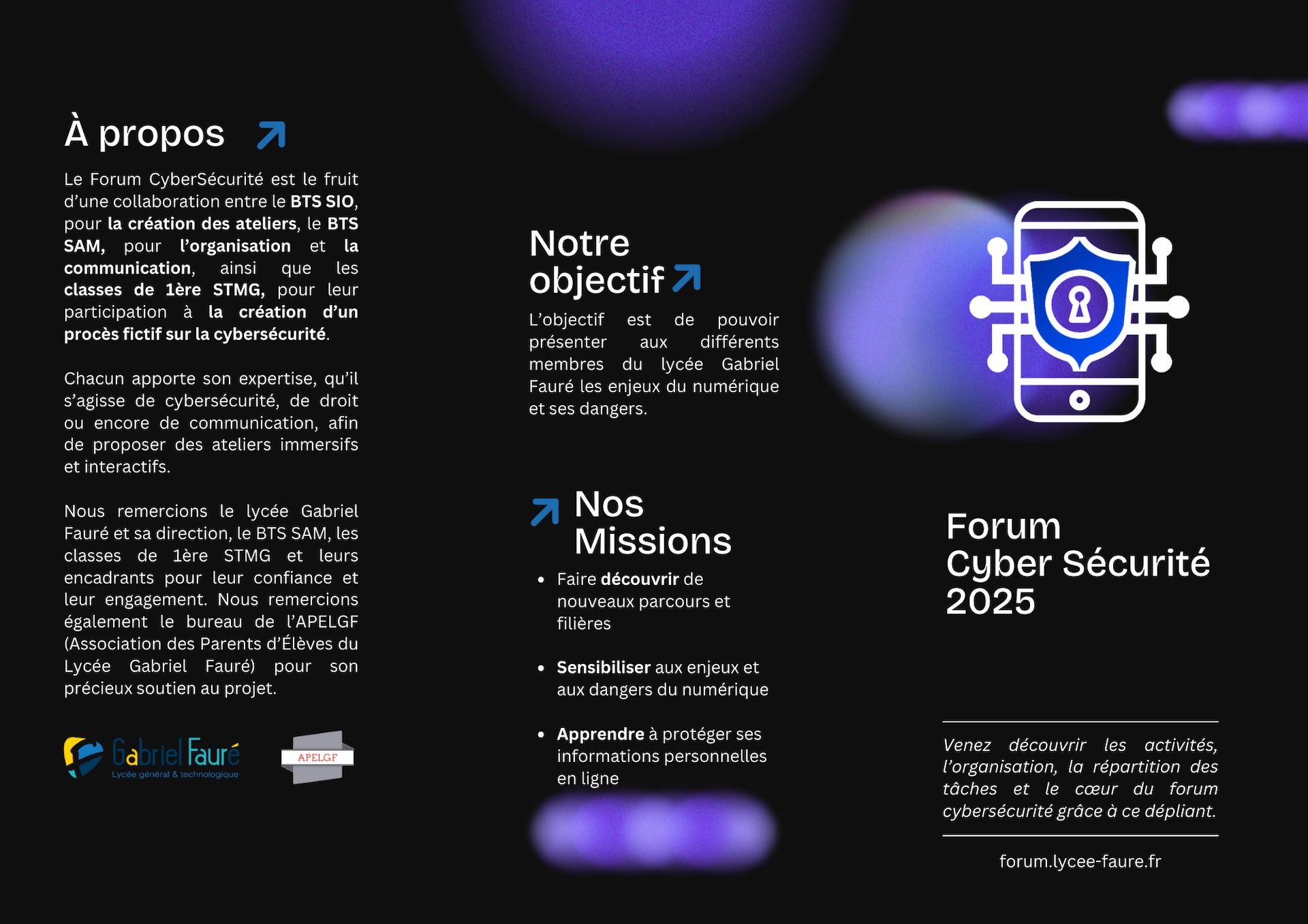 Dépliant du Forum Cybersécurité